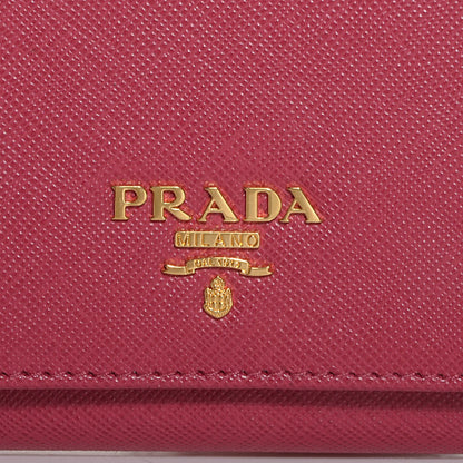 Prada Saffiano Metal Wristlet Wallet Peonia 3 of 9