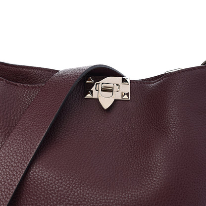 Valentino Garavani Pebbled Calfskin Small Rockstud Flip-Lock Messenger Bag Vinaccia 6 of 8