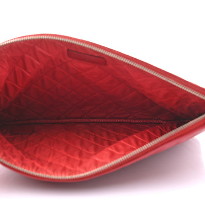 Chanel Lambskin Quilted Medium Cosmetic Case Red 5 of 8