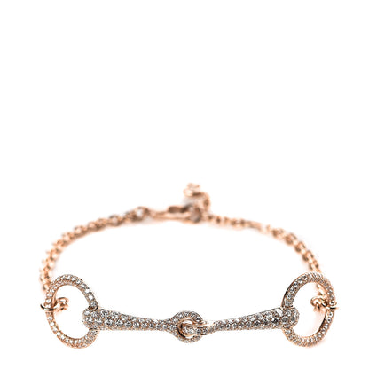 Hermes 18K Rose Gold Diamond TPM Filet d'Or Pave Bracelet ST 1 of 6