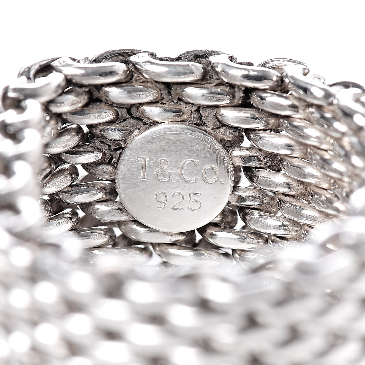 Tiffany Sterling Silver Mesh Somerset Ring 52 6 4 of 4