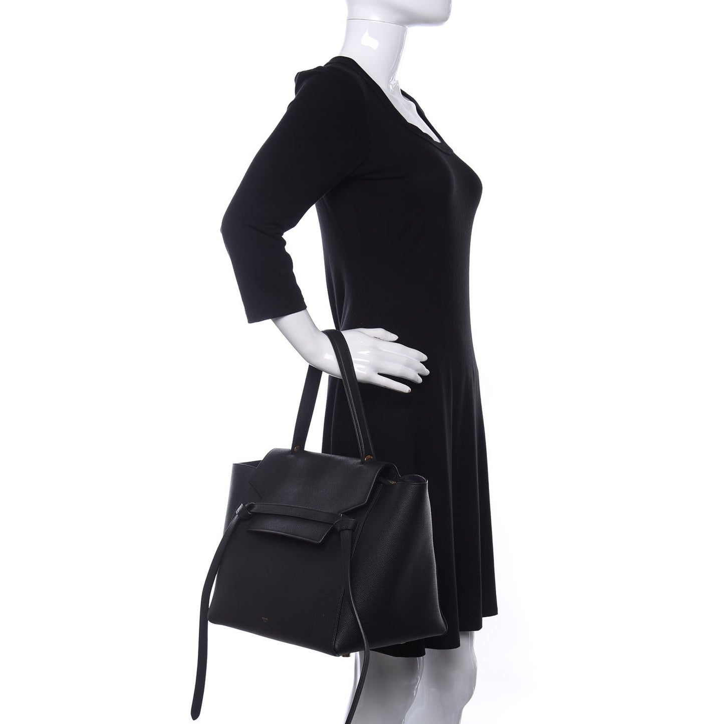 Grained Calfskin Small Belt Bag Black
