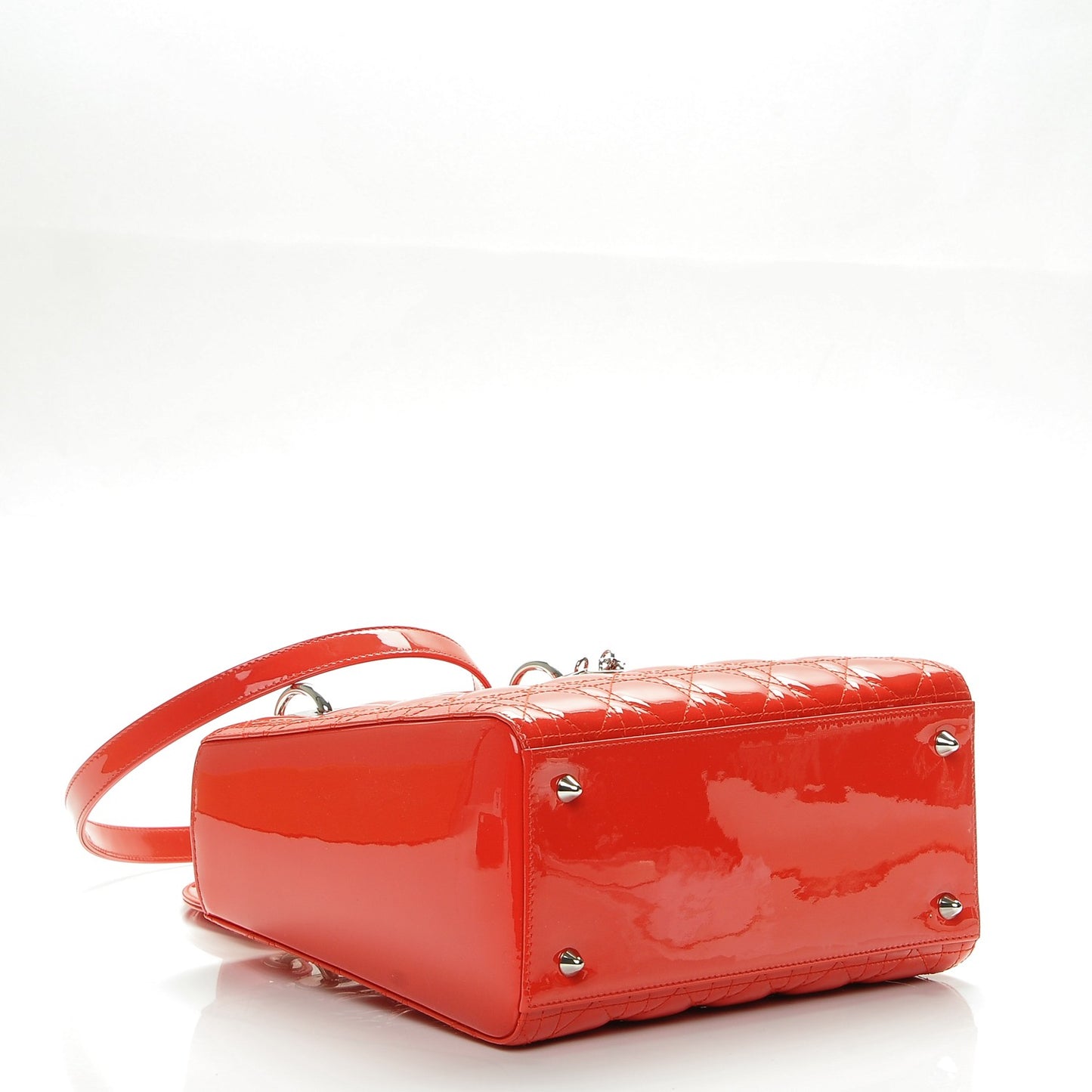 Patent Cannage Medium Lady Dior Papaya