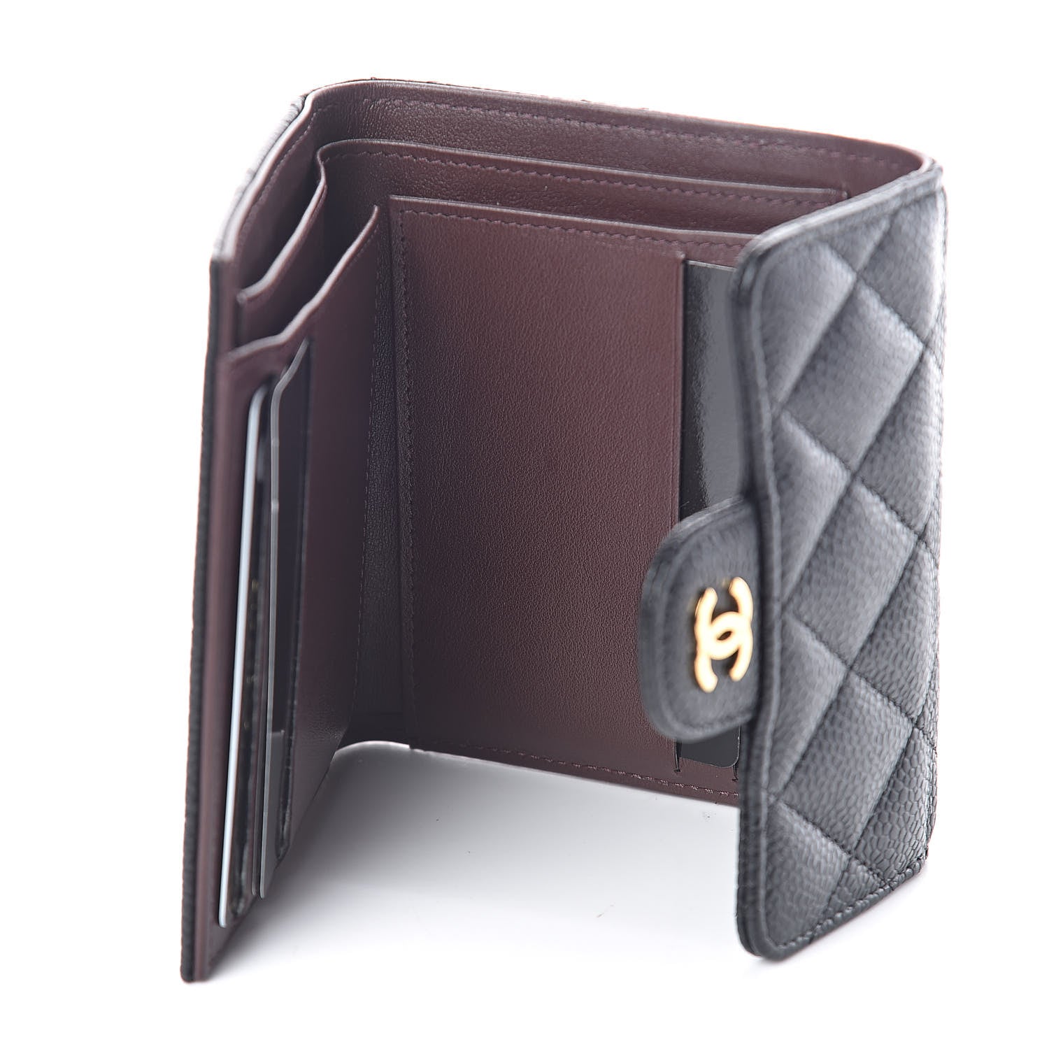 Chanel Caviar Quilted Compact Flap Wallet Black 5 of 9