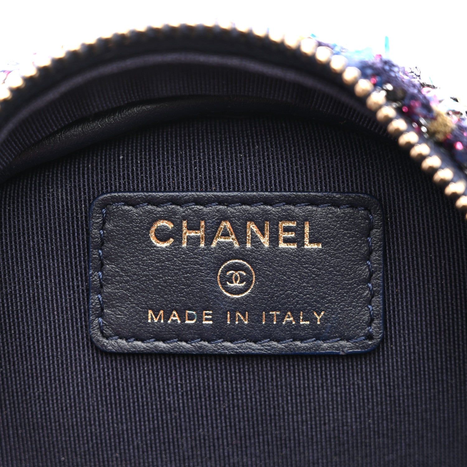 Chanel Tweed Quilted Round Clutch With Chain Multicolor 6 of 11