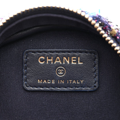 Chanel Tweed Quilted Round Clutch With Chain Multicolor 6 of 11