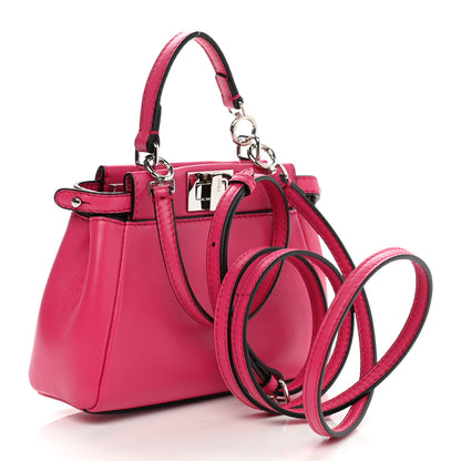 Fendi Shiny Nappa Micro Peekaboo Iconic Satchel Fuxia 3 of 10