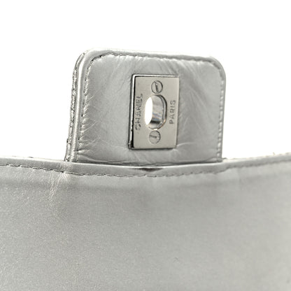 Chanel Metallic Snakeskin Medium Single Flap Silver 7 of 13