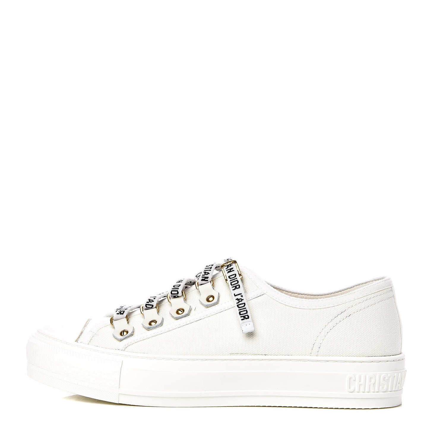 Canvas Walk'n Dior Low Top Sneakers 37.5 White