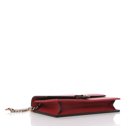 Gucci Dollar Calfskin Interlocking G Chain Wallet Red 4 of 11