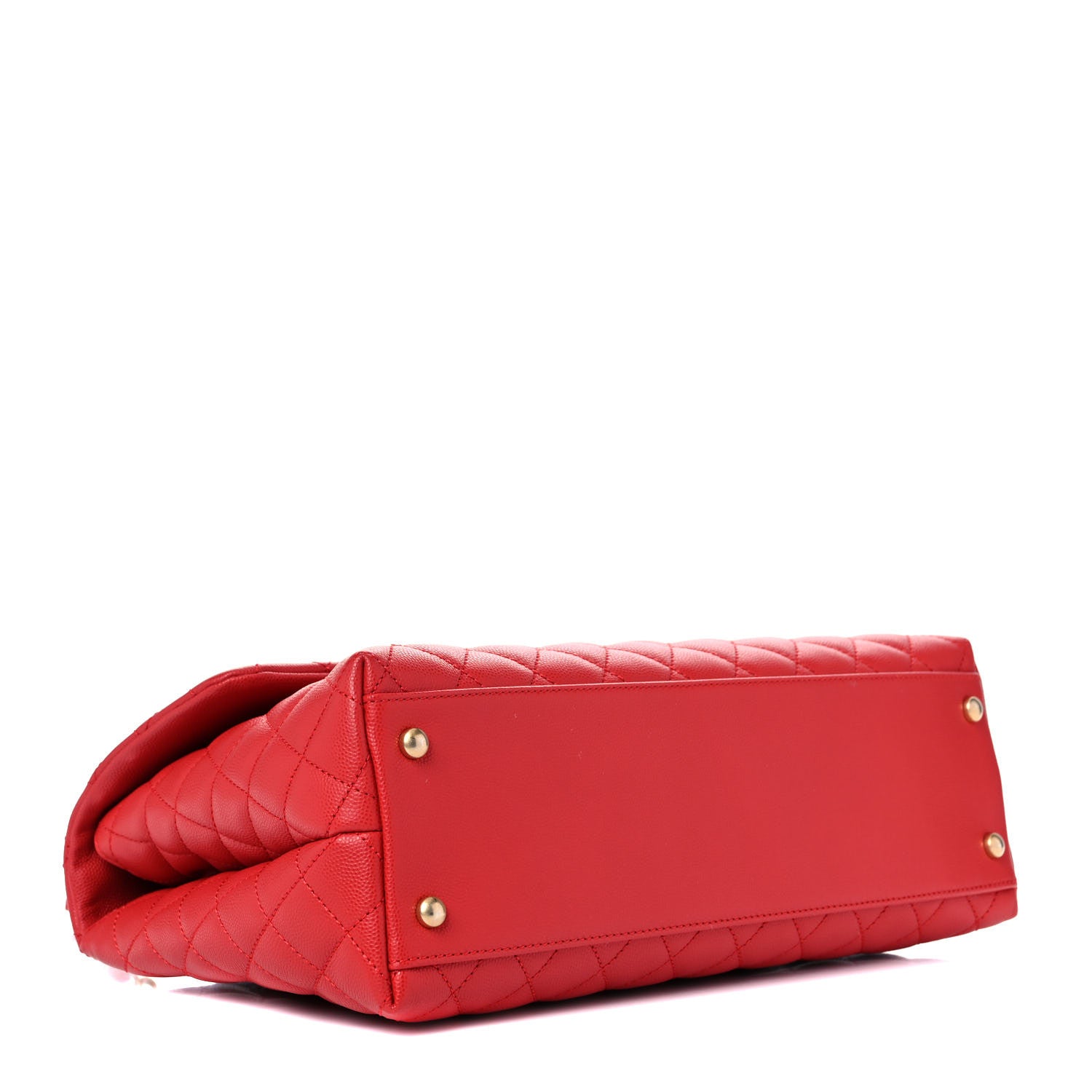 Chanel Caviar Quilted Medium Coco Handle Flap Red 4 of 10