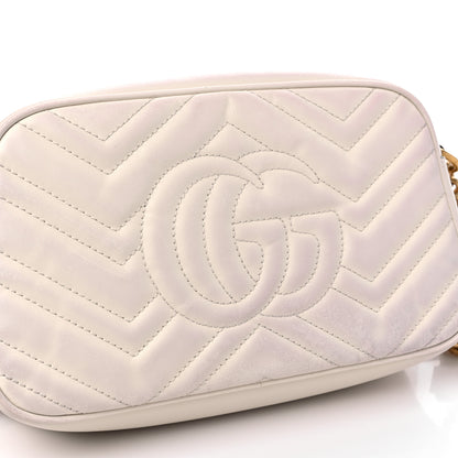 Gucci Calfskin Matelasse Small GG Marmont Chain Shoulder Bag White 14 of 17