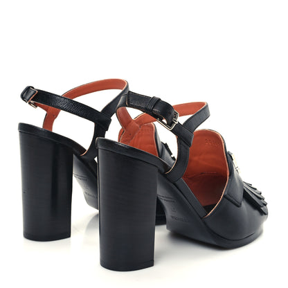 Hermes Goatskin Alesia Sandals 37 Black 5 of 10