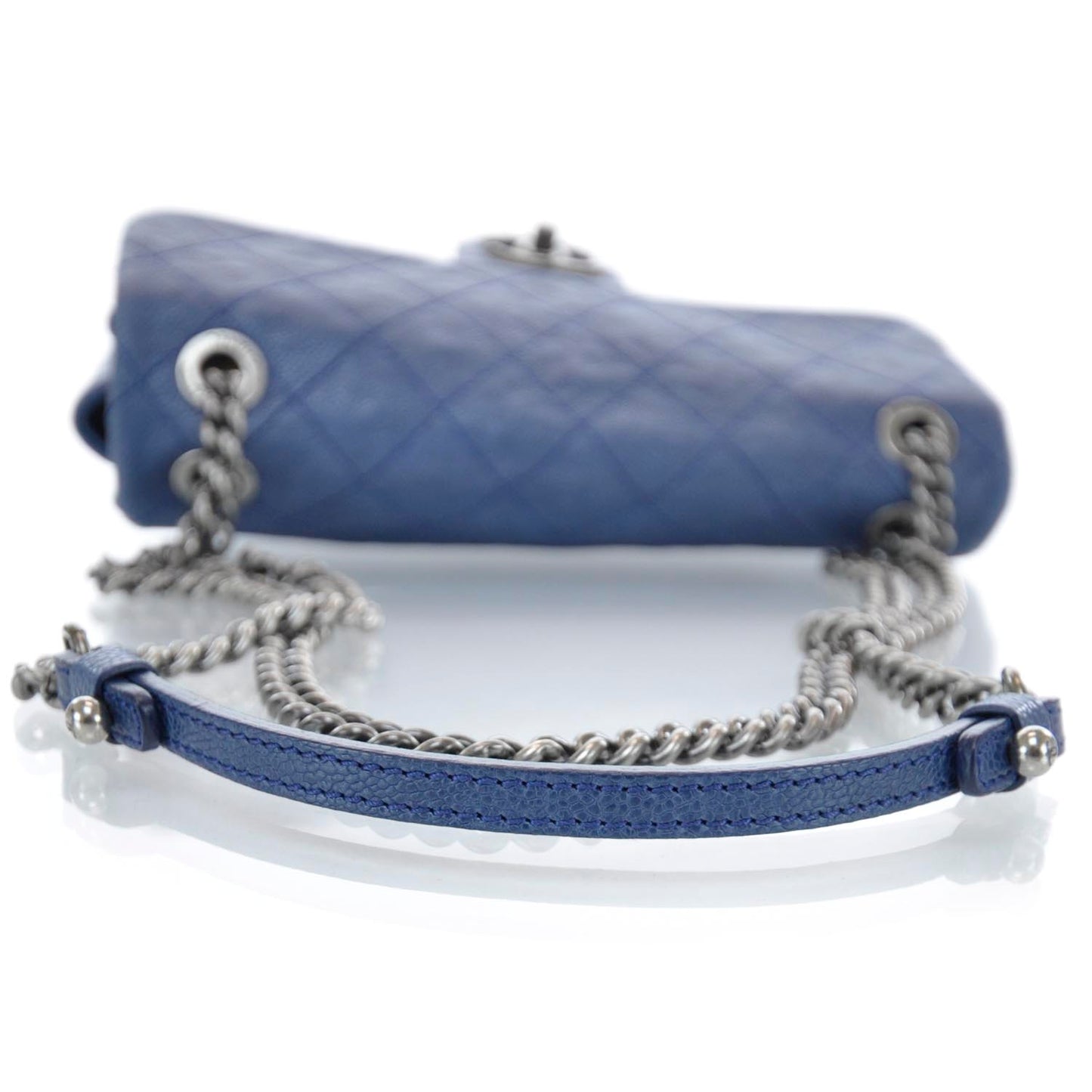 Caviar Quilted Medium Simply CC Flap Blue
