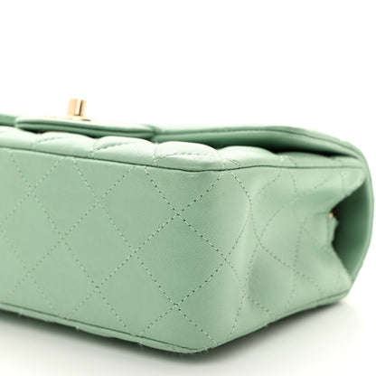 Chanel Lambskin Quilted Mini Rectangular Flap Light Green 10 of 10