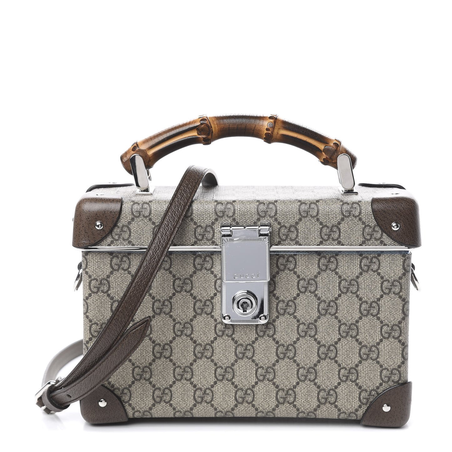 GG Supreme Monogram Globe-Trotter Beauty Case Brown