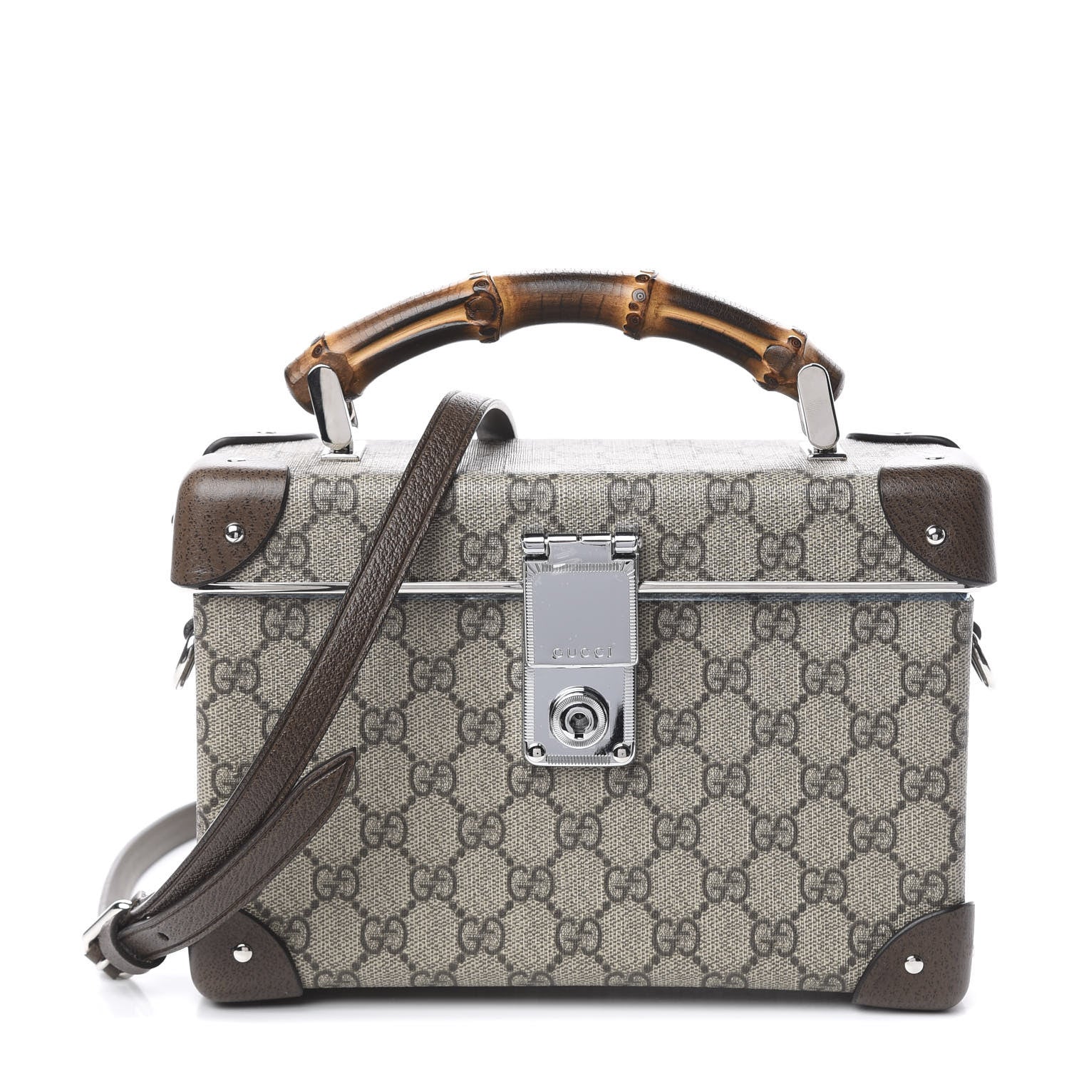 Gucci GG Supreme Monogram Globe-Trotter Beauty Case Brown 1 of 10