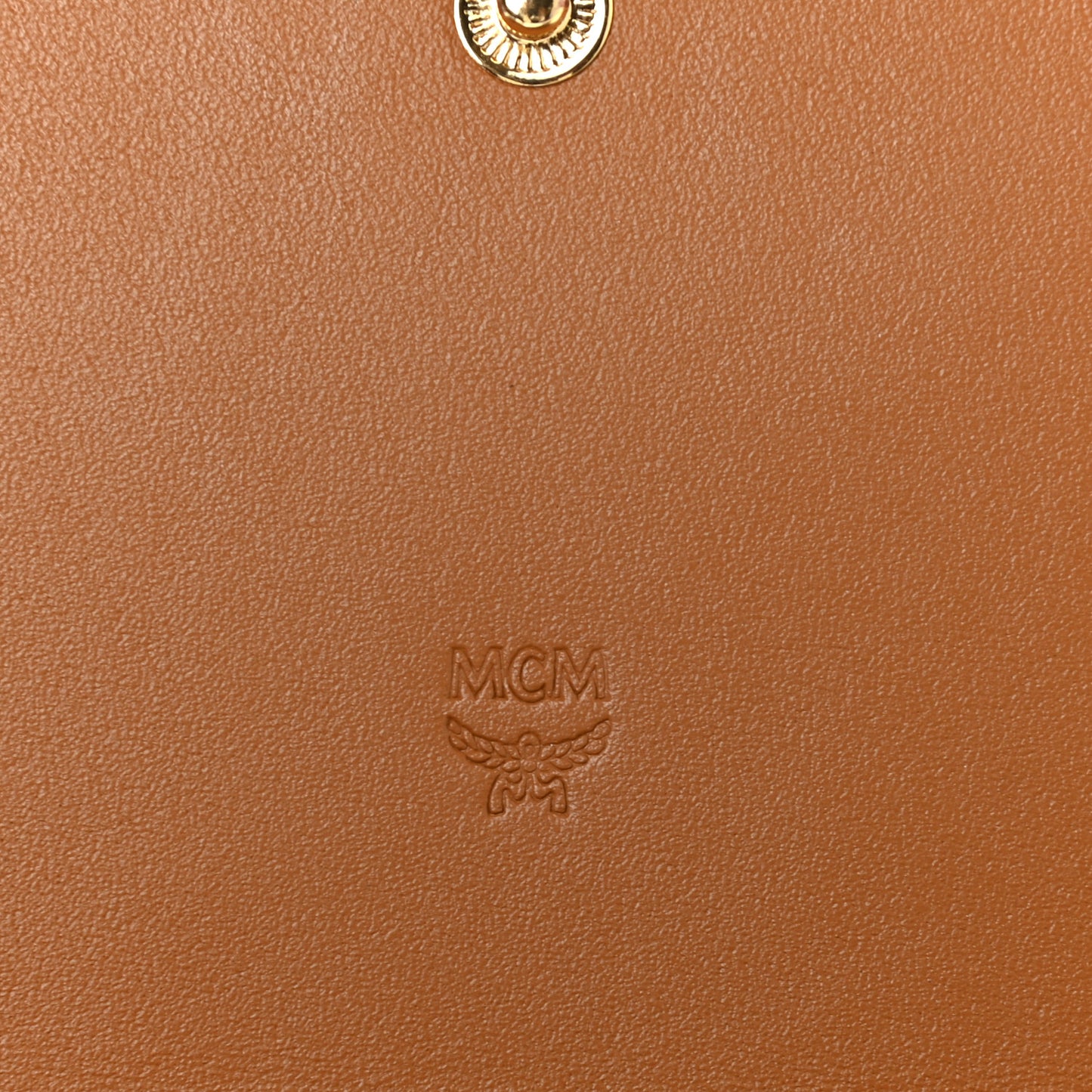 Visetos Large Trifold Flap Wallet Cognac