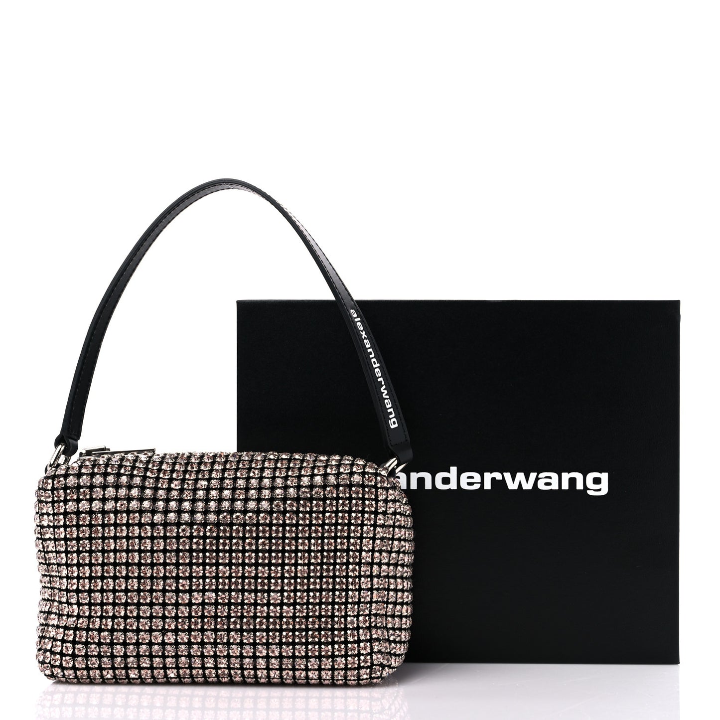 Mesh Crystal Rhinestone Mini Heiress Pouch Pink