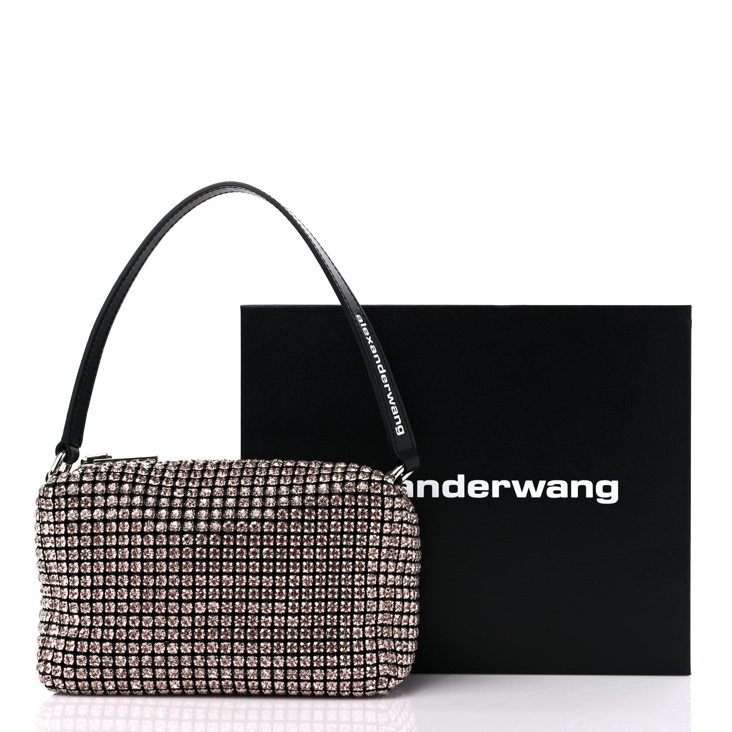 Alexander Wang Mesh Crystal Rhinestone Mini Heiress Pouch Pink 10 of 10