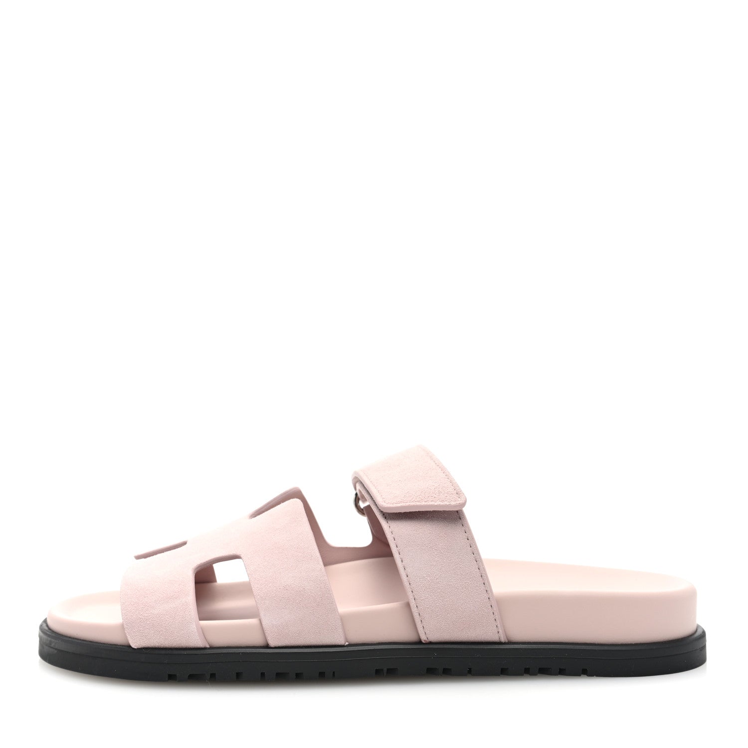 Hermes Suede Goatskin Womens Chypre Sandals 38 Rose Porcelaine 1 of 8