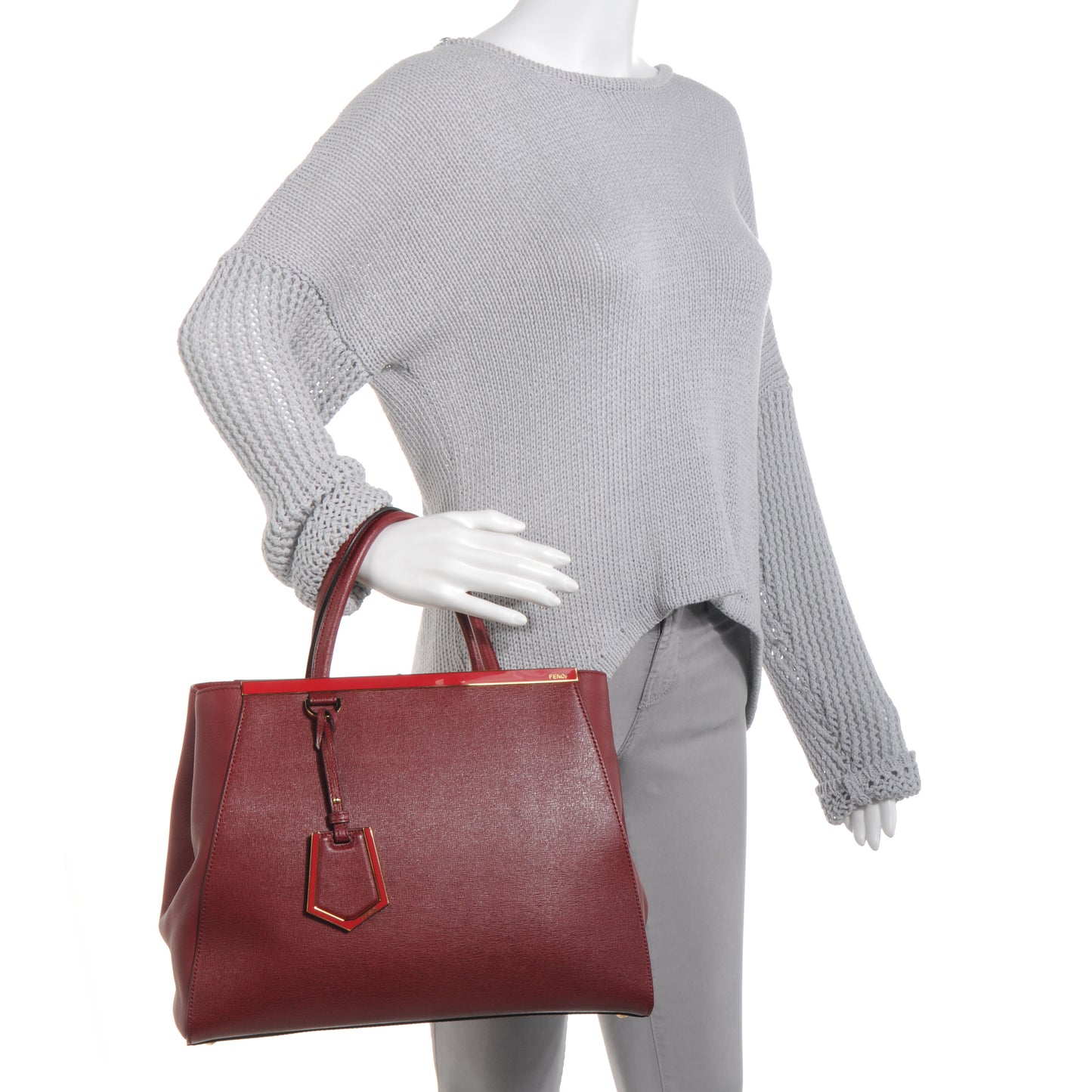 Vitello Elite Regular 2Jours Tote Rosso Scuro Ciliegia
