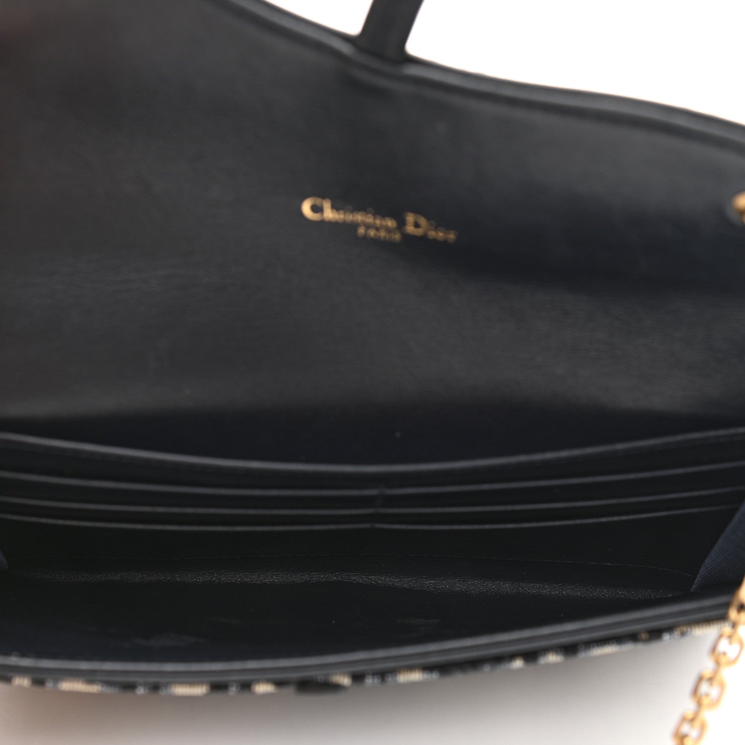 Christian Dior Oblique Saddle Chain Long Wallet Blue 6 of 11