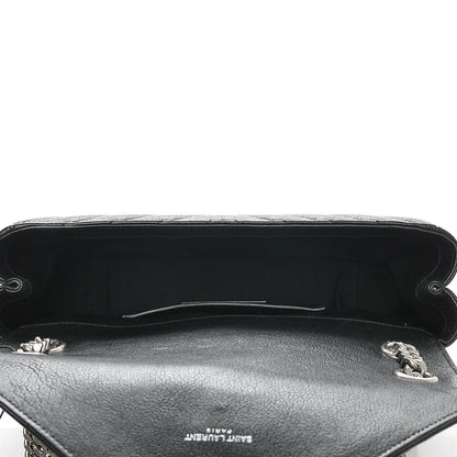 Saint Laurent Sheepskin Matelasse Chevron Medium Monogram Chain Bag Black 5 of 6