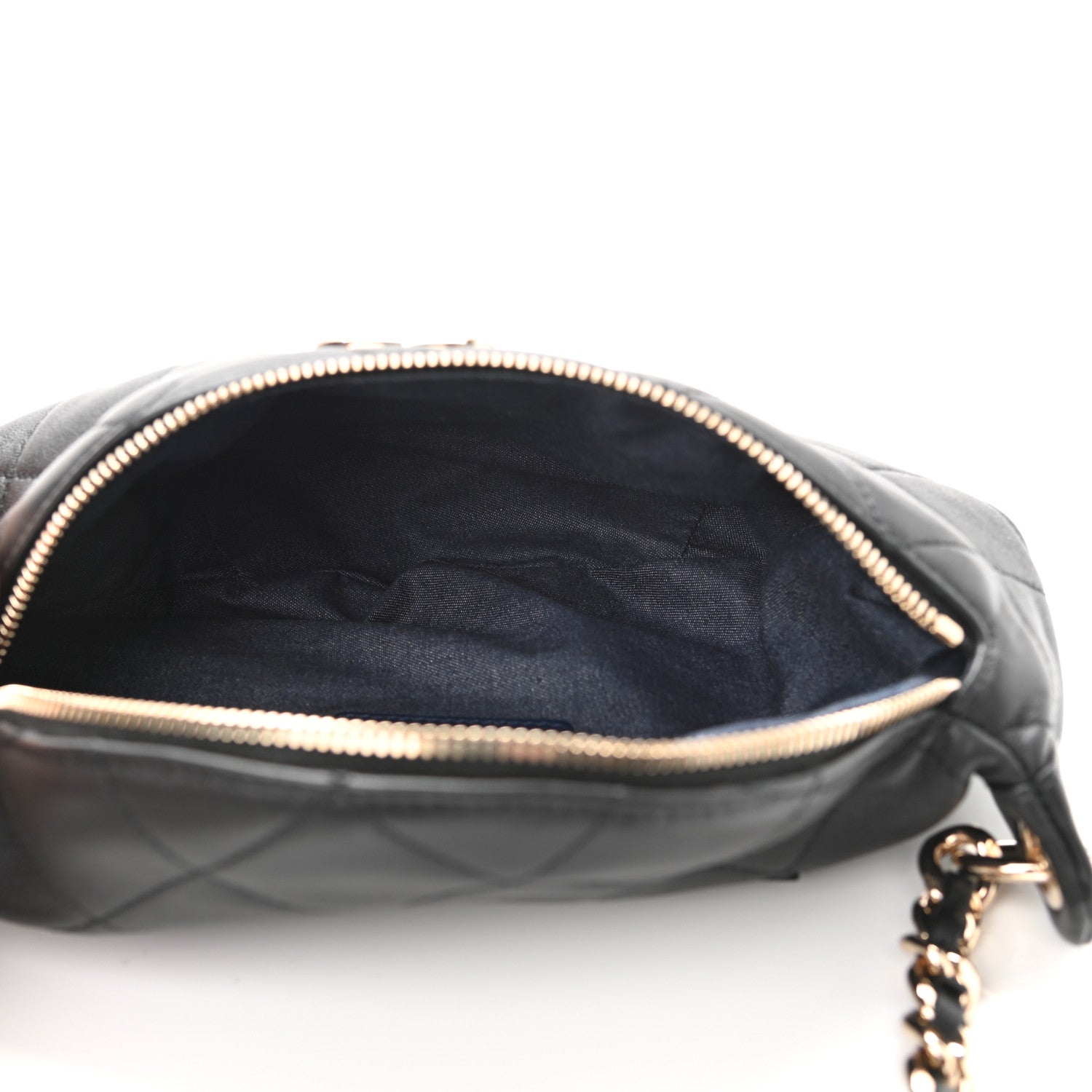 Chanel Lambskin Quilted Resin Bi-Color Waist Bag Fanny Pack Black 5 of 10