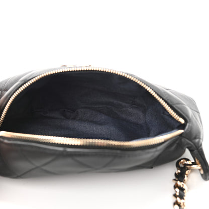 Chanel Lambskin Quilted Resin Bi-Color Waist Bag Fanny Pack Black 5 of 10