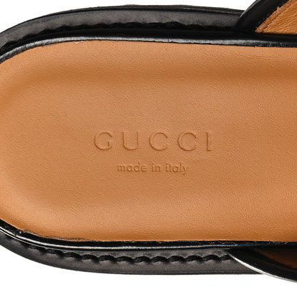 Gucci Magnum Calfskin Womens Horsebit Platform Mules 38 Black 7 of 9