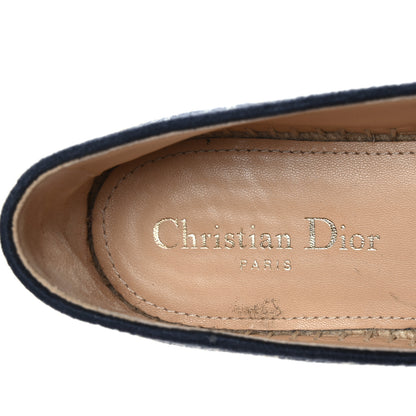 Christian Dior Embroidered Toile De Jouy Granville Espadrille 39 Off White Blue 7 of 9