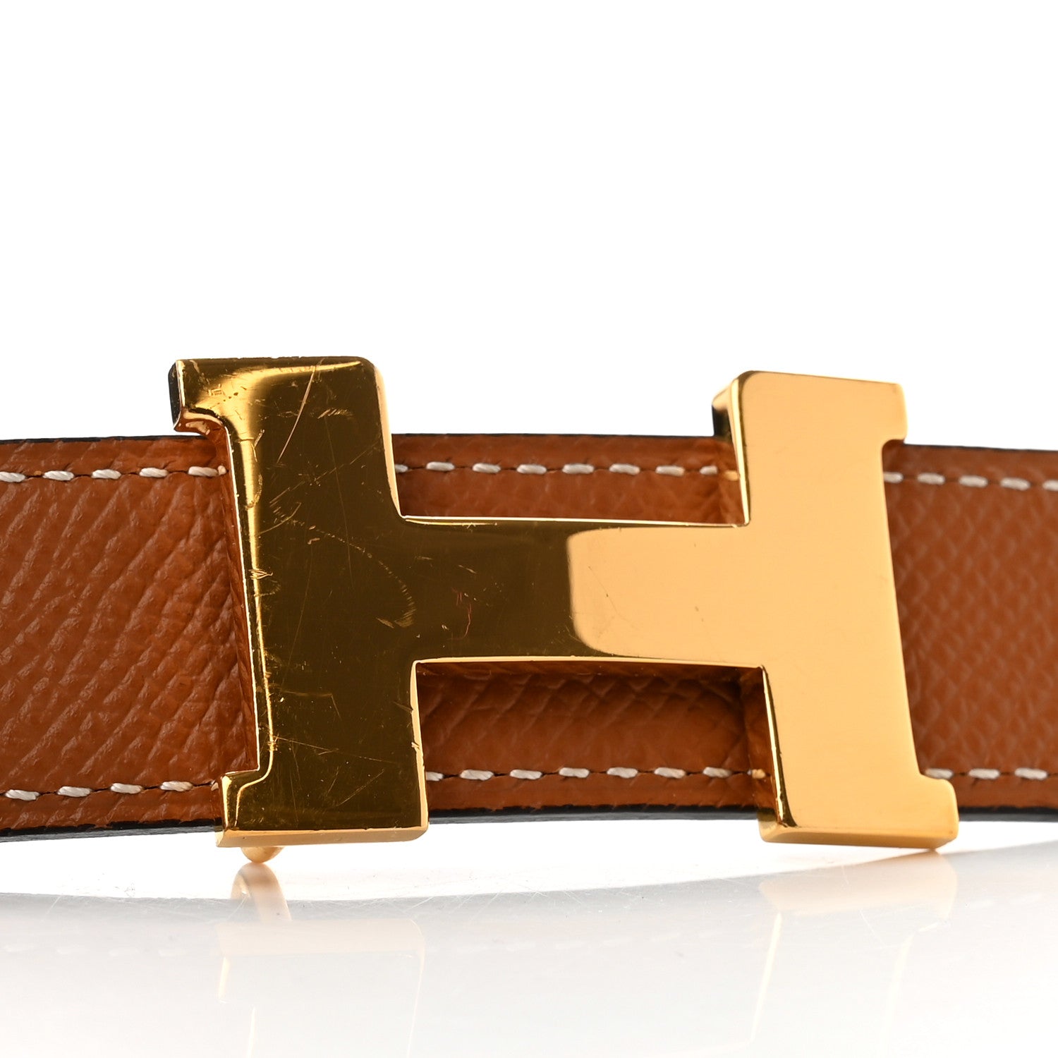 Hermes Epsom Swift 24mm Mini Constance H Belt 90 Gold Black 6 of 6