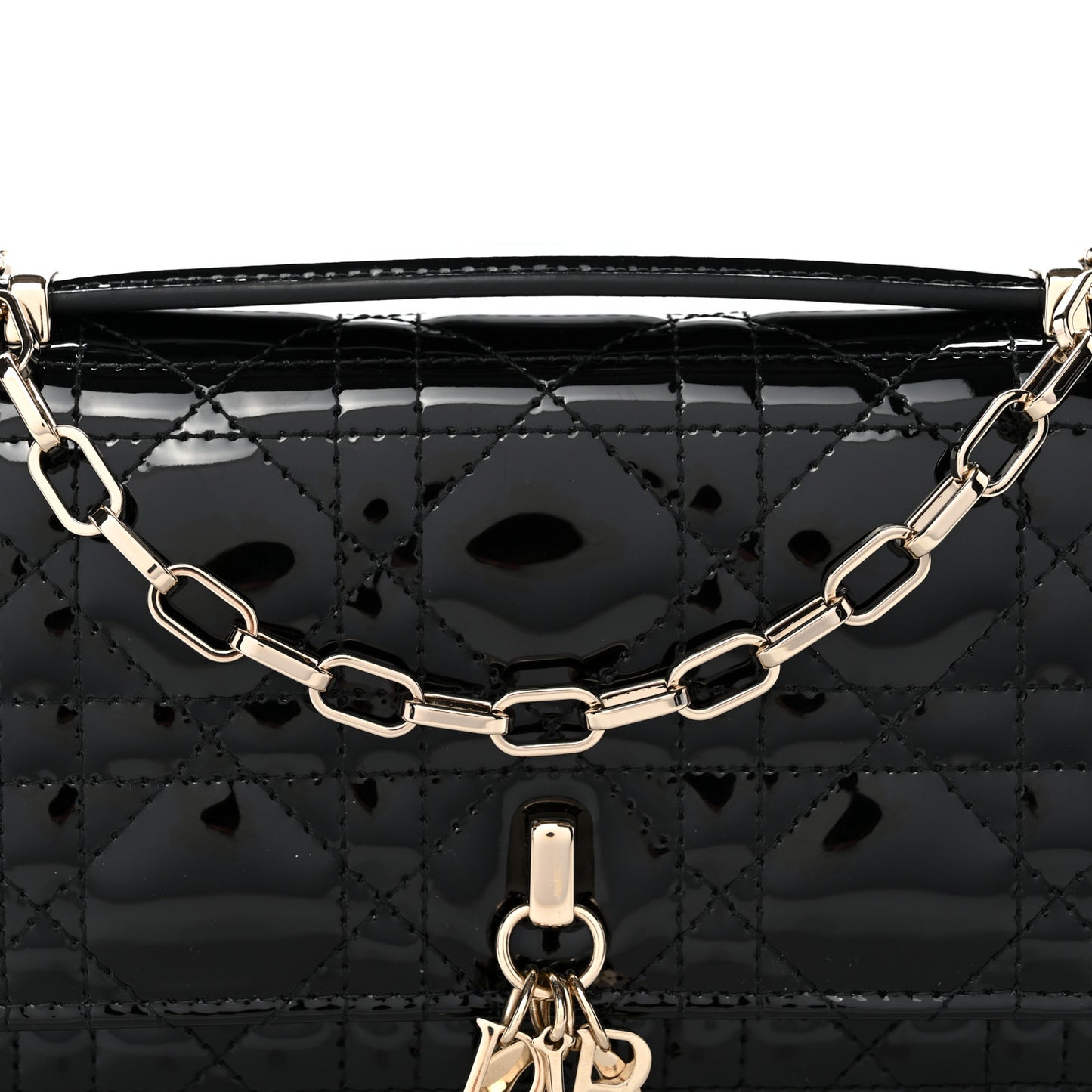 Patent Cannage Mini My Dior Bag Black
