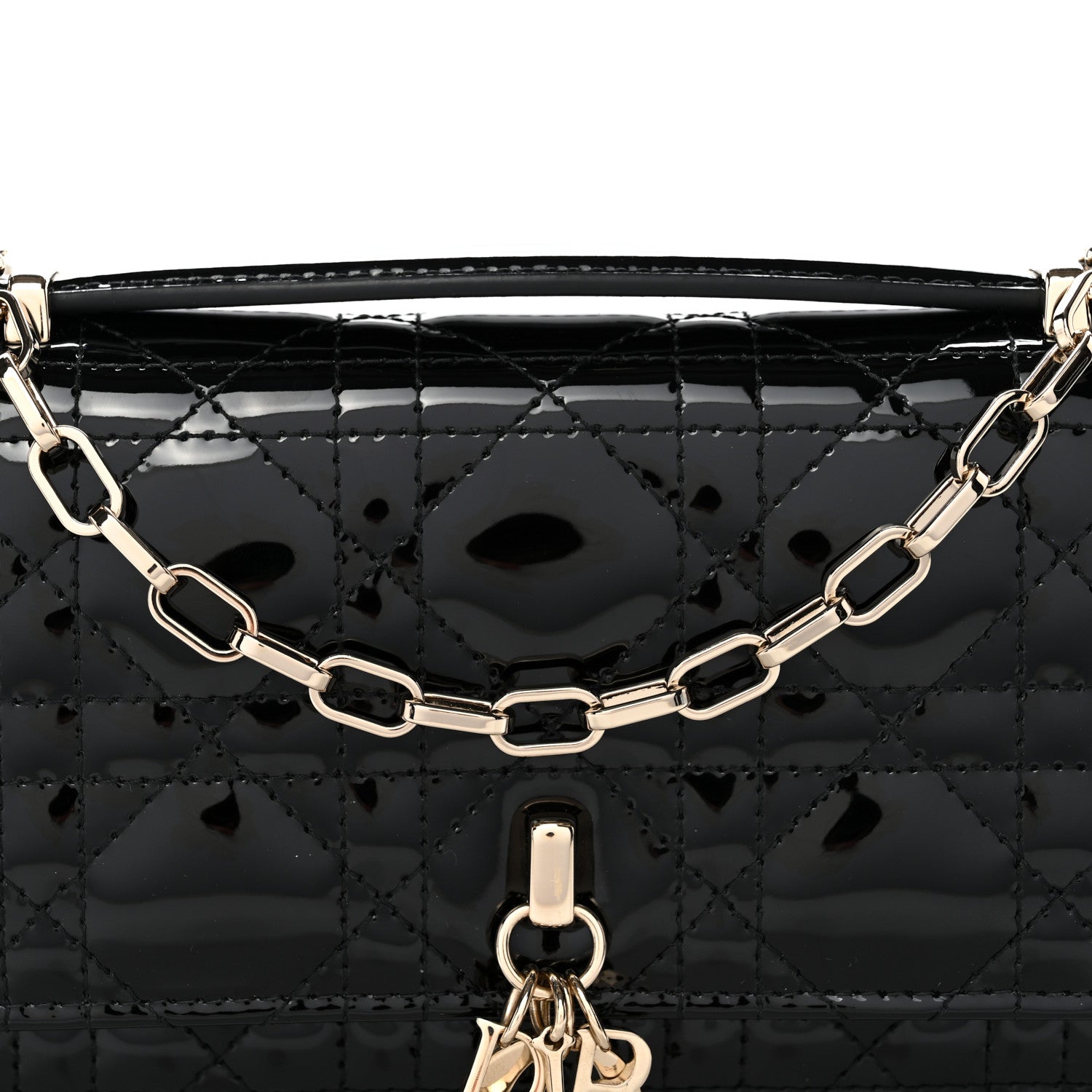 Christian Dior Patent Cannage Mini My Dior Bag Black 7 of 10
