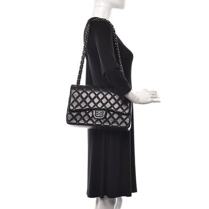 Chanel Lambskin Quilted Jumbo Double Flap Black 2 of 10