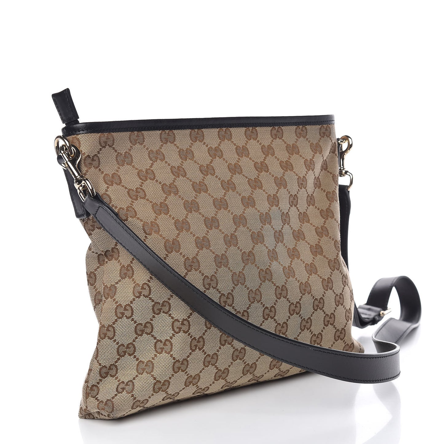 GG Monogram Web Flat Messenger Bag Black