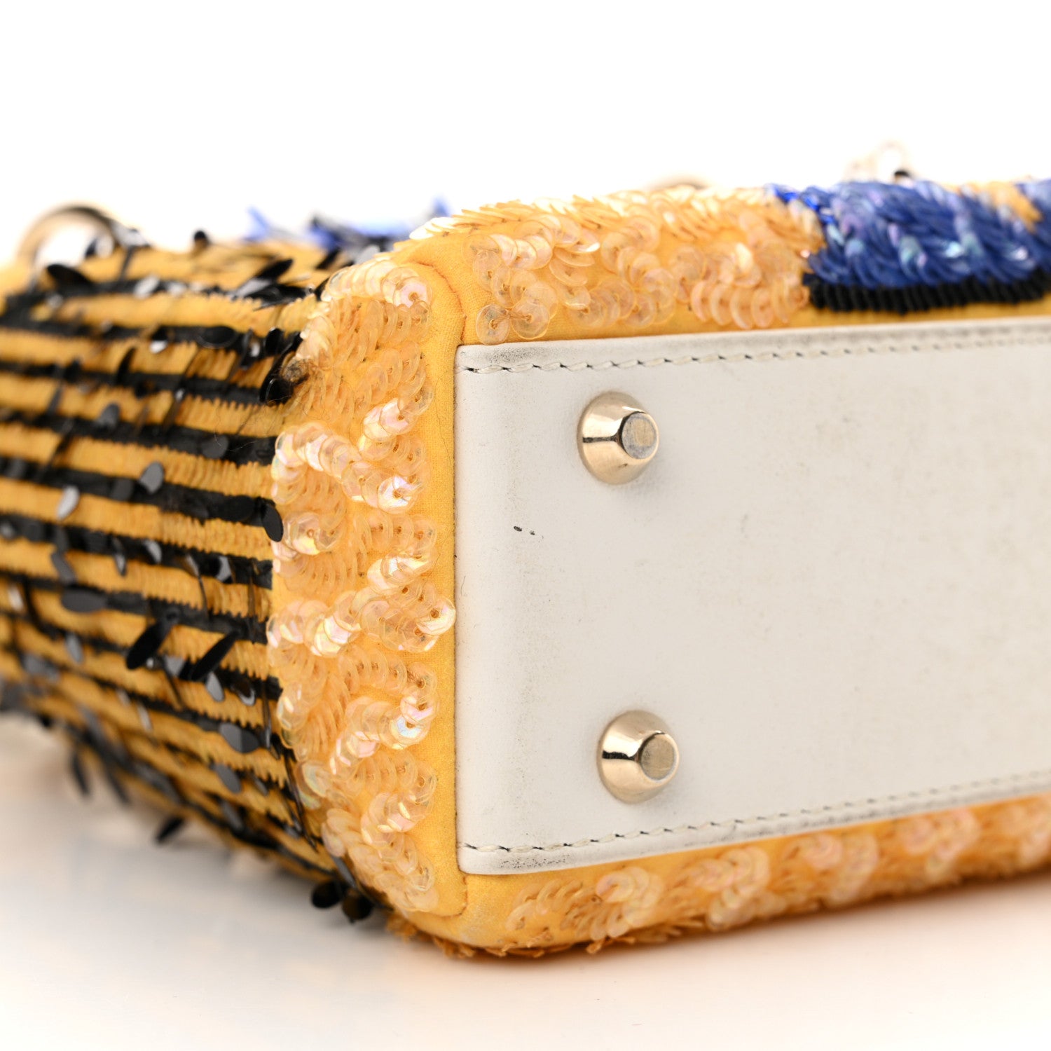 Christian Dior Canvas Sequin Flower Pop Mini Lady Dior Yellow Multicolor 9 of 17