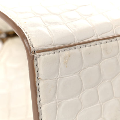 Stella McCartney Crocodile Embossed Structured Shoulder Bag White 8 of 14