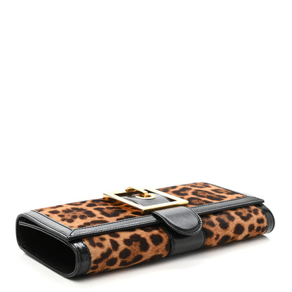 Gucci Calf Hair Jaguar Printed Small Lady Buckle Clutch Black 3 of 8