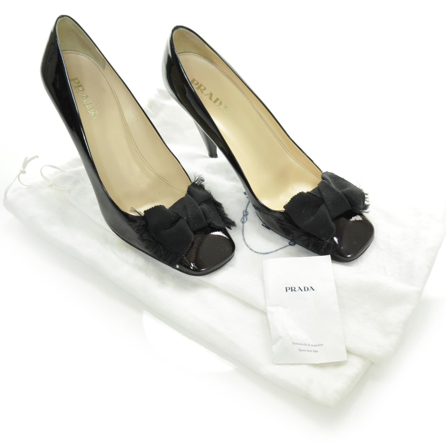 Prada Vernice Bow Pumps 38 Bordeaux 4 of 9