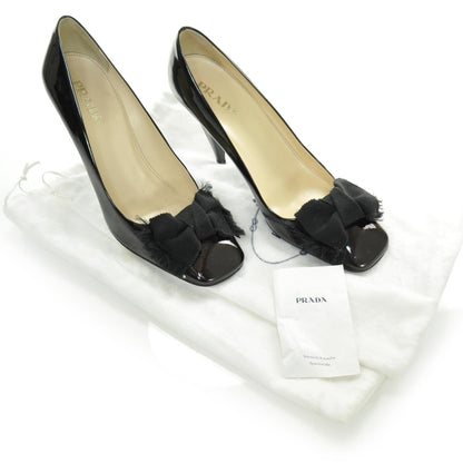 Prada Vernice Bow Pumps 38 Bordeaux 4 of 9