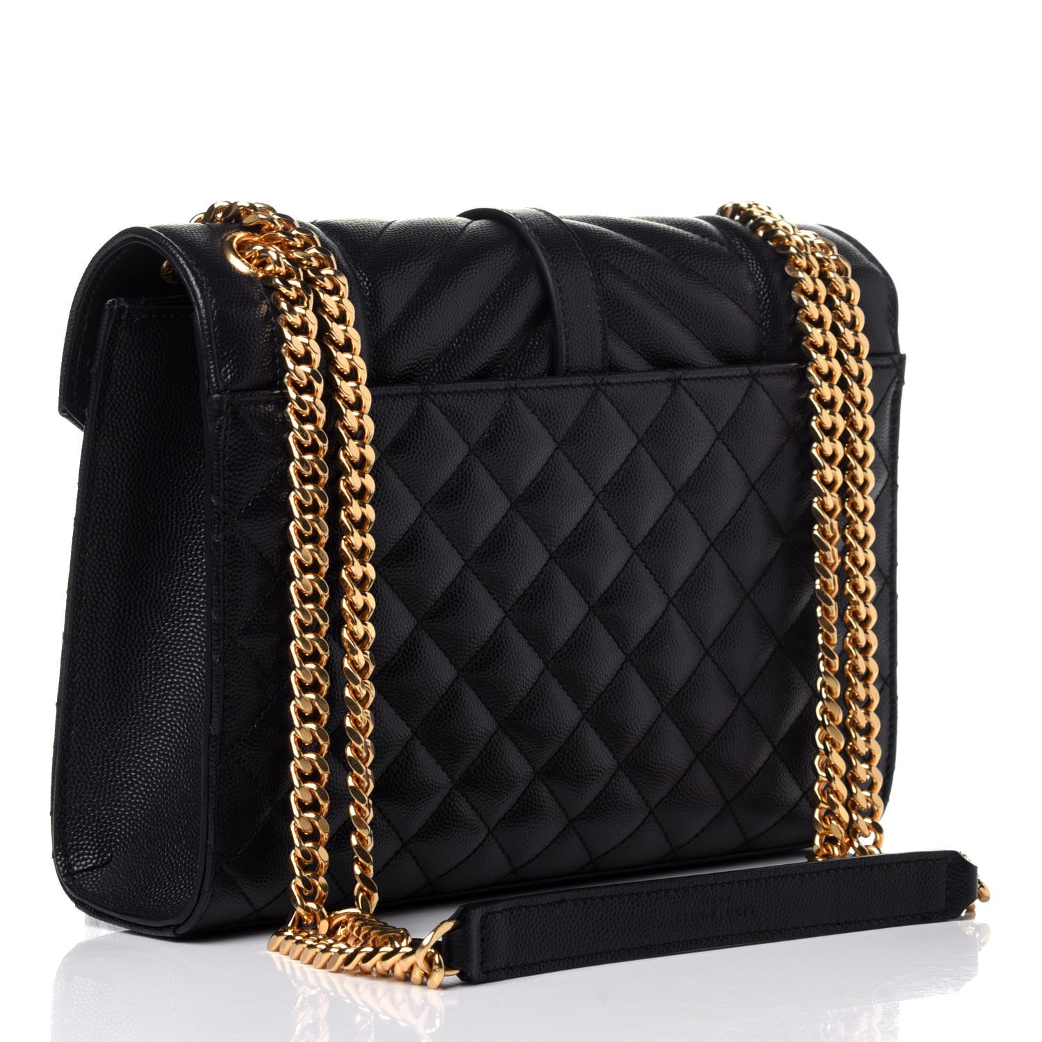 Saint Laurent Grain De Poudre Textured Mixed Matelasse Triquilt Medium Monogram Satchel Deep Marine 2 of 11