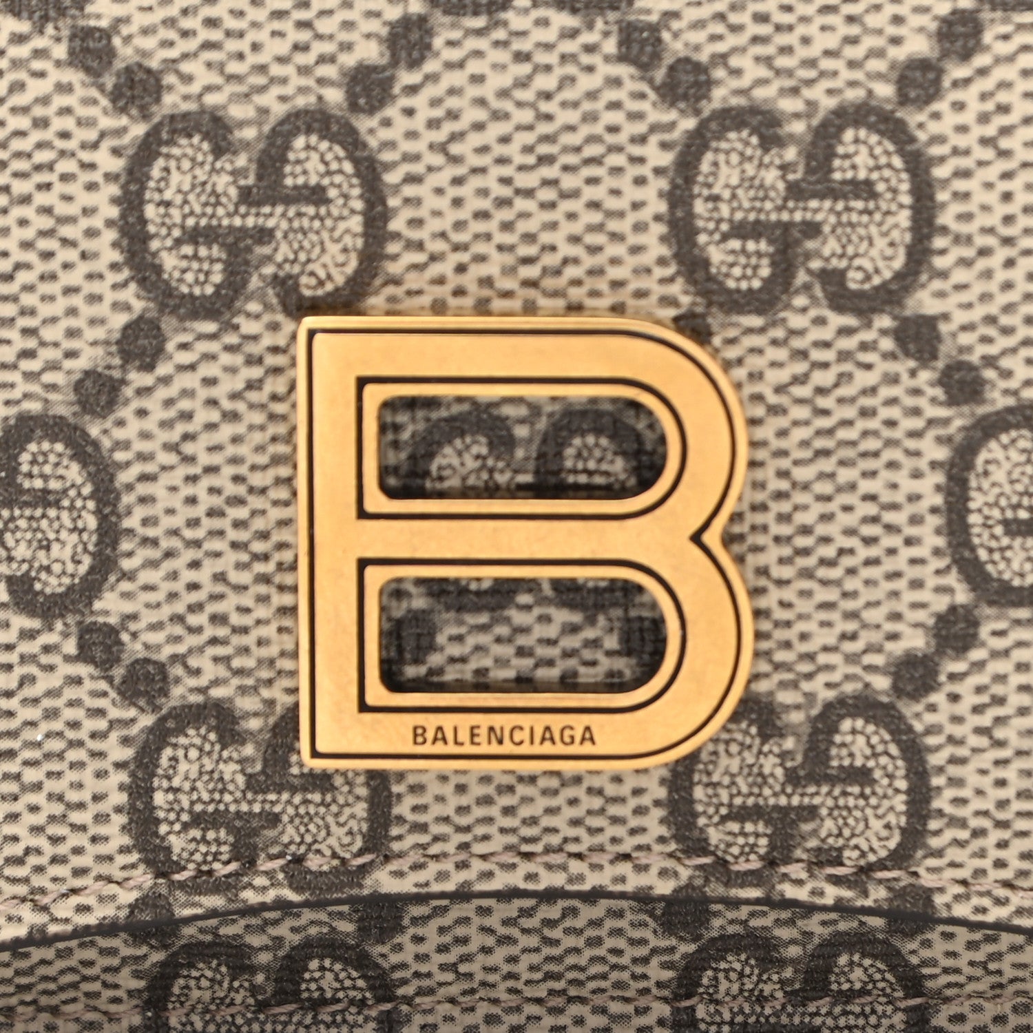 Gucci X BALENCIAGA GG Supreme Monogram Card Case Wallet Beige Ebony 7 of 8