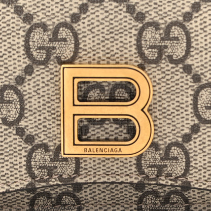 Gucci X BALENCIAGA GG Supreme Monogram Card Case Wallet Beige Ebony 7 of 8