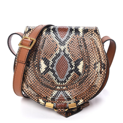 Chloe Python Embossed Calfskin Mini Marcie Round Crossbody Bag Multicolor 1 of 10