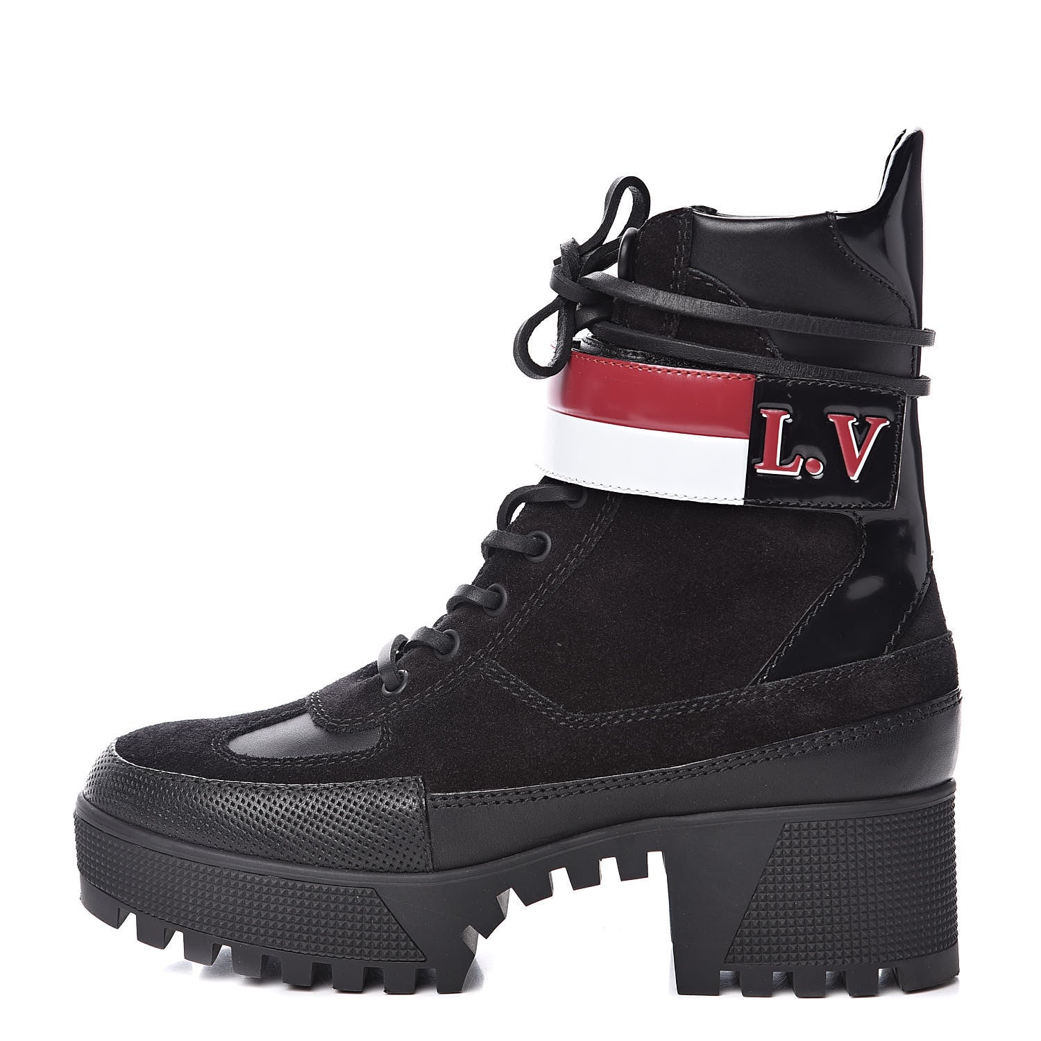 Louis Vuitton Suede Calfskin Laureate Platform Desert Boots 37 Black 1 of 10