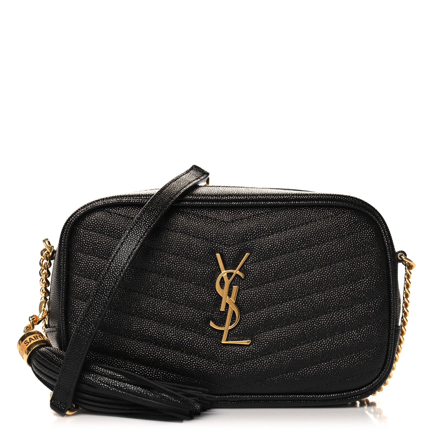 Saint Laurent Grain De Poudre Matelasse Monogram Mini Lou Camera Bag Black 1 of 10
