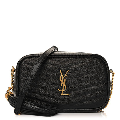 Saint Laurent Grain De Poudre Matelasse Monogram Mini Lou Camera Bag Black 1 of 10