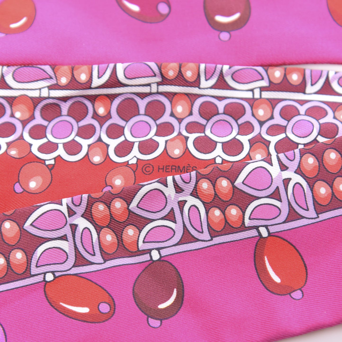 Silk Parures Des Maharajas Twilly Fuchsia Parme Rouge